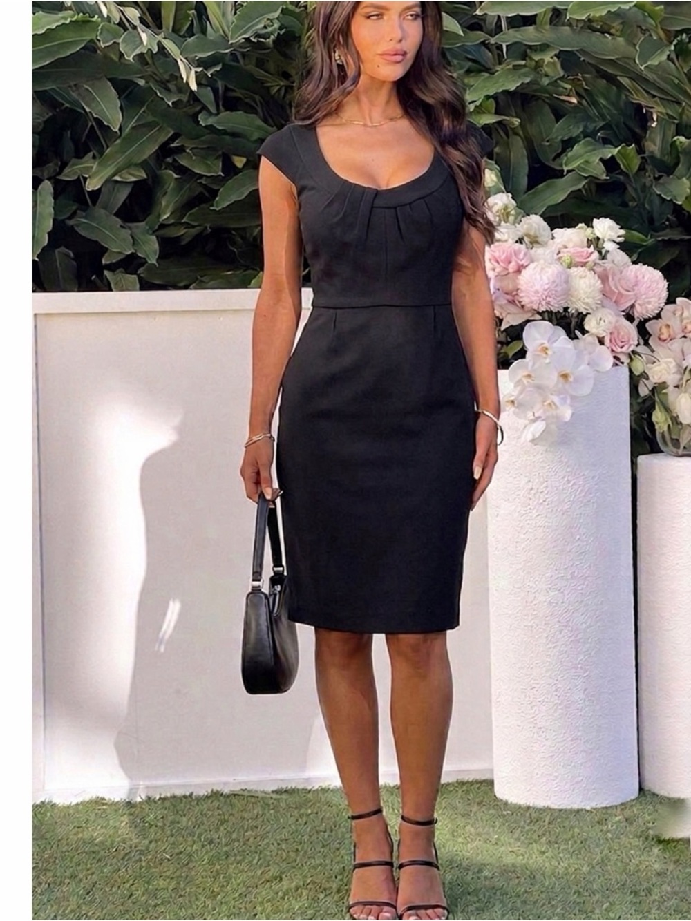 Kate Spade LBD Cocktail Dress Black Wedding Guest Church Modest Party Small